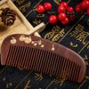 TAN MUJIANG Wooden Hair Comb Anti-static Handmade Apple Lacquer 2-11
