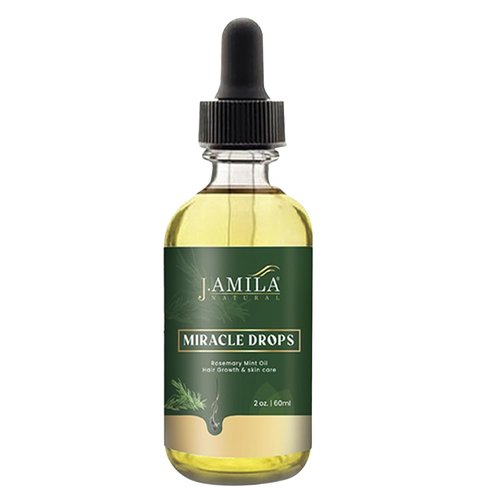 J. AMILA Natural Miracle Drops Rosemary Mint Oil – Hair Growth Treatment & Skin Care Elixir for Radiant Beauty, Stronger Hair, and Healthier Skin – 2oz Premium Formula