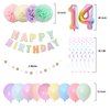 BRT Bearingshui 14th Birthday Decorations, 40 Inch Rainbow Gradient Number 12 Balloon, 14th Birthday Balloon, Happy Birthday Banner, Children’s 14th Birthday Party Supplies for Kids