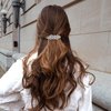 Vintage Hair Barrettes,Sparkly Glitter Crystal Rhinestones Flower Hair Clips French Style Hairpin Pearl Hair Accessories for Women Girls (White)
