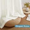 RYB HOME Linen Sheer Curtains - Solid Privacy Textured Semi Sheer Drapes Light Glare Filtering Airy Window Covering for Living Room Bedroom Doorway, Cream, W 52 x L 45 inches Long, 2 Panels