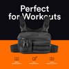 Fitdom Tactical Inspired Sports Utility Chest Pack. Chest Bag For Men With Built-In Phone Holder. This EDC Rig Pouch Vest is Perfect For Workouts, Cycling & Hiking