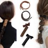 AsggBah 4pcs Spiral Hair Ties and PU Leather Hair Ties Telephone Wire Hair Bands Bowknot Braided Telephone Wire Hair Bands for Girls Women