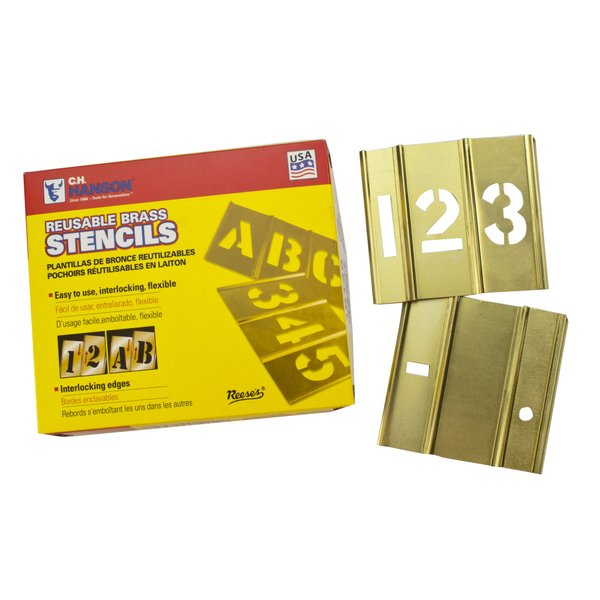 Box Partners CH Hanson 10011 2" Brass 15 Piece Single Number Set (STBN20)