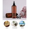 sdoot Amber Squeeze Bottle Hair Color Bottle Applicator Bottle 16 ounce for Hair, PET Plastic Refillable Bottles with Twist Top Cap-2 Pack, Brown