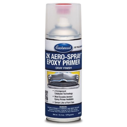 Eastwood 2K Epoxy Gray Primer | AeroSpray Catalyzed Technology | Durable Direct to Metal Epoxy Primer Automotive | Performance Primer on Car Body Filler & Fiberglass | 10-16 Sq Ft Coverage | 12 oz