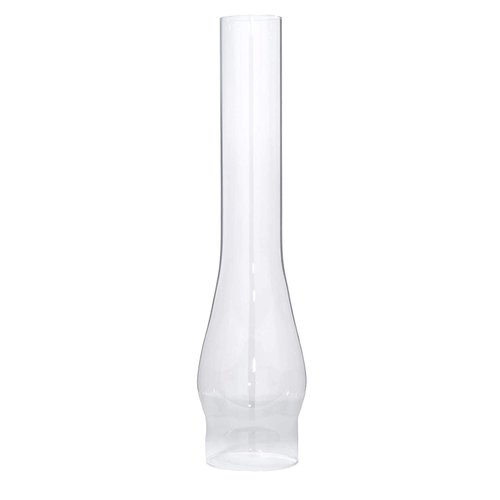 B&P Lamp 3 Inch Base by 14 Inch Tall Clear Glass Oil and Kerosene Lamp Chimney