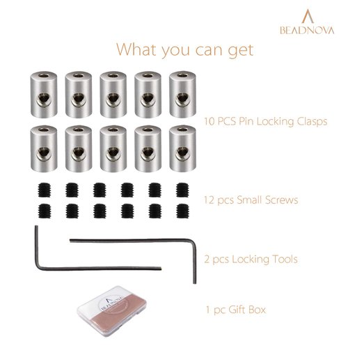 BEADNOVA Pin Locking Backs Pin Locks Backs Locking Pin Back Pin Locking Clasp for Insignia Name Tag Landyards Badge (10pcs, Allen Wrench Included)