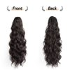 Pony Tail Hair Extainson,StrRid Ponytail Extension Claw Clip in Hair Extensions Ponytail 22"Wavy Ponytail Wig Curly Synthetic Fake Hair Daily londe Hair Pieces for Women 6 oz-Darkest Brown