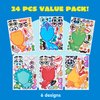 JOYIN 24PCS 9"x6" Make a face Stickers for Kids, Make Your Own Dinosaur Stickers, Animal Party Favors Kids Crafts, Goodie Bags Stuffers for Kids, Classroom Rewards