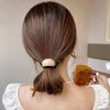 EOQPDECD 4 Pcs Acrylic Semi-Arc Ponytail Hair Ties Elastics Ponytail Holders Decorative Ponytail Holders Hair Bands Ropes Ponytail Hair Accessories for Women Girl Gift, white
