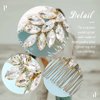 Unicra Rhinestone Bride Wedding Hair Comb Crystal Bridal Hair Piece Bridesmaids Hair Accessories for Women Prom Party Hair Clips (Gold)
