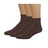 EMEM Apparel Women's Ledies Diabetic Circulatory Non-Binding Loose Top Casual Ankle Quarter Low Cut Cotton Seamless Toe Hosiery Socks 3-Pack Brown 9-11