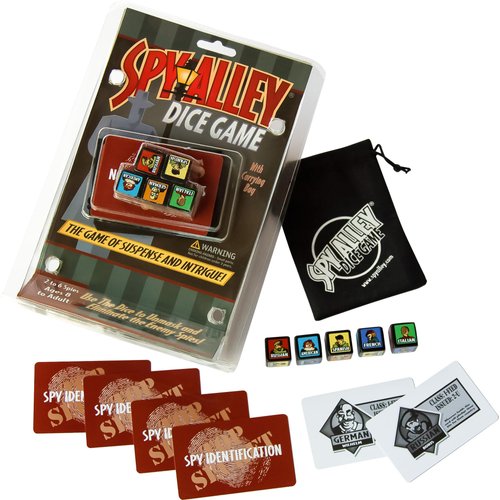 SPY ALLEY Dice Game - Quick and Easy Travel Dice Game. Hidden Identity Guessing Game for Kids and Adults.