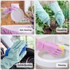 KAQ Reusable Rubber Dishwashing Gloves: 3 Pairs Latex Free Household Cleaning Kitchen Gloves for Washing Dishes