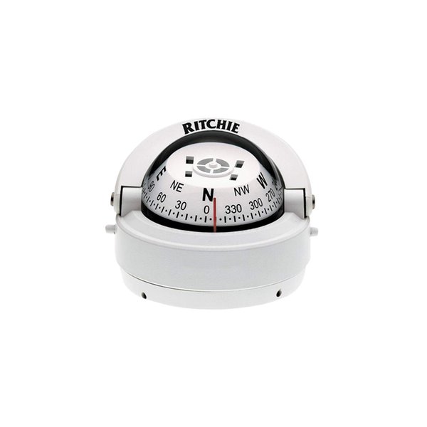 Ritchie Navigation Compass, Surface Mount, 2.75" Dial, Wht.