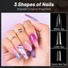 500PCS Half Cover Coffin Nail Tips - Acrylic Nail Tips, krofaue 10 Size Clear Ballerina Nail Tips, Half Cover Acrylic False Nail Tips With Box for Nail Tips Art Salons and Home DIY (Clear)
