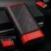 CIGAR IN STYLE Red Black Leather Adjustable Cedar Wood Cigar Case Holder Travel Kit