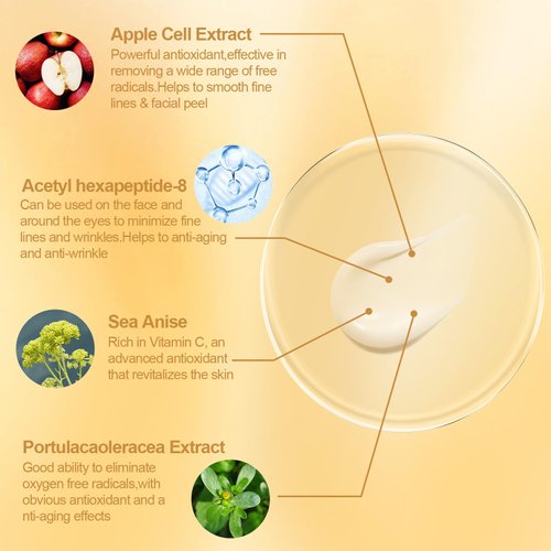 KISSIO Apple Cell Serum,Anti Aging Serum for Fine Lines & Wrinkles,Hydrating and Antioxidant,Face Moisturizer Plump & Firm,Night Use Concentrate Serum,30 Capsules Serum