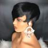 MELANNA Pixie Cut Wig Human Hair Short Straight Pixie Wig with Side Bangs Short Human Hair Wigs for Black Women Natural Black Short Wigs Human Hair Glueless Short Pixie Wigs