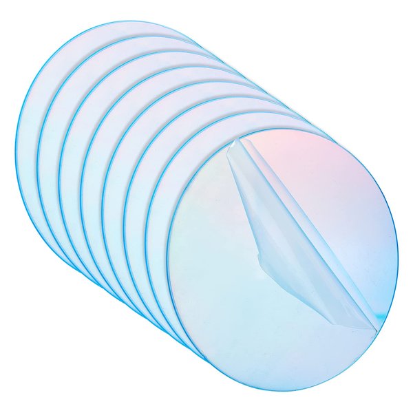 CRASPIRE Clear Circle Acrylic 4 Inch Iridescent Acrylic Plates 0.08 Inch Thick Round Acrylic Blanks Acrylic Discs Sheet Transparent Acrylic Panel for Picture Frame Painting DIY Crafts