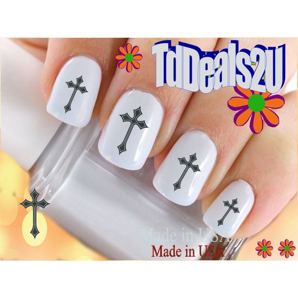 Generic Nail Decals - Tribal Cross Symbol WaterSlide Nail Art Decals - Salon Quality DIY Manicure Nail Accessories