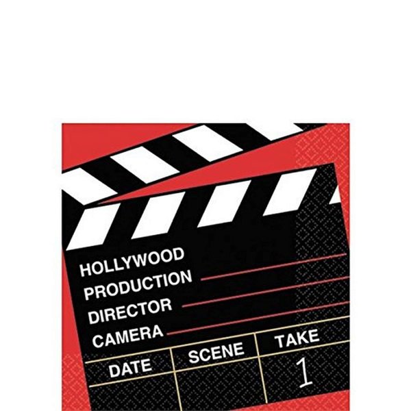 Amscan Director's Cut Party Napkins, 5 x 5 x 0.8, Multicolor, Pack of 36