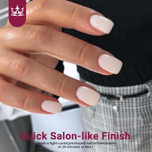 KQueenest Gel x Nail Tips Square Acrylic Press on Nails Extra Short Natural Semi-transparent Gel Tip Nails Fake Nails Press ons Pre Colored Soft Gel Nail Tips False Nails 300 Pcs, White