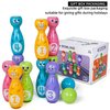 Bowling Set for Kids 2-5,Includes 10 Plastic Pins & 2 Balls, Indoor Activity Games, Birthday Gifts for Boys Girls 5-7,(Color Gift Box Packaging)