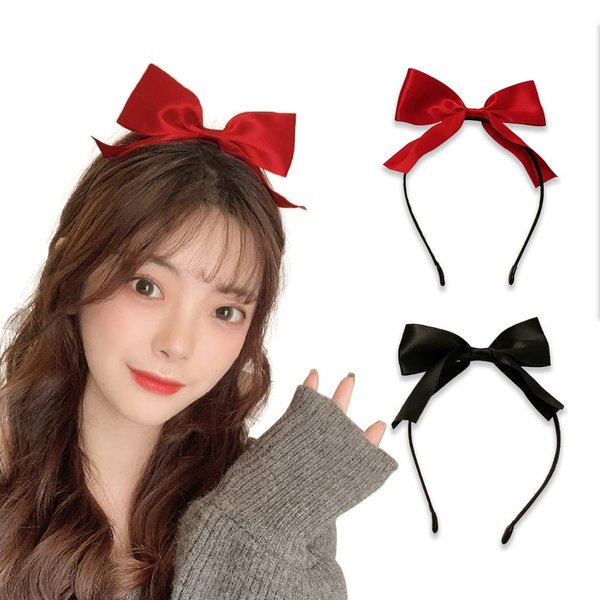 Kilener Bow Headband Red Bowknot Headbands for Women Girls Black Bows Hair Hoop for Women Bowknots Hair Bands Handmade Bows Head Band
