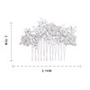 Foyte Crystal Wedding Hair Comb Leaf Bride Headpiece Silver Rhinestone Hair Piece Bridal Side Hair Accessories for Women