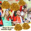 Cheerleading Pom Poms 4 Pack Cheerleader Squad Spirited Fun Pompoms Pom Poms Cheer Poms Hand Flowers Metallic Foil Pompoms for Kids Adults Sports Team Spirit Cheering Party Dance (Gold)