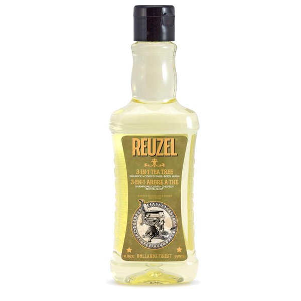 Reuzel 3-In-1 Tea Tree Shampoo, Cleanses Hair and Body, 11.83 oz