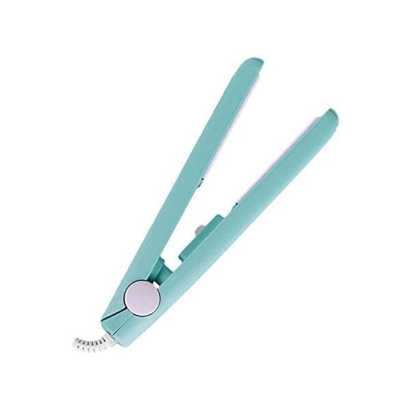 Mini Hair Straightener for Girls Hair Iron Straightening Irons Hair Curler Portable Flat Iron for Women Hair Wave (Green)