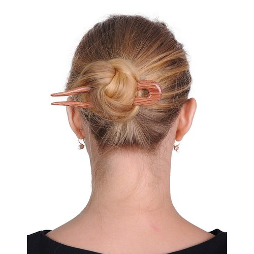 MaryCrafts Wooden Amber Wayvy Hair Pin, Hair Fork, Hair Stick, Hair Accessory Handmade 5"