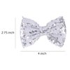 2 Pcs Cute 4" Sparkly Silver Sequin Hair Bows Glitter Alligator Clip Cheer Barrettes Hairpin,Teen Toddler Baby Girls School Kids Women Xmas Decor Accessory Gift