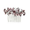 Faship Burgundy Crystal Floral Hair Comb