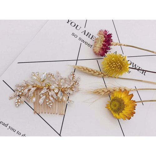 FaFaVila Wedding Hair Comb Rhinestones Crystal Vintage Bridal Hair Clips Combs for Brides and Bridesmaids