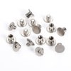 Open Back Chicago Screws Solid Belt Tack Screw Post Fastener Leather Repair Screws, 6 mm, Steel, 50 Sets