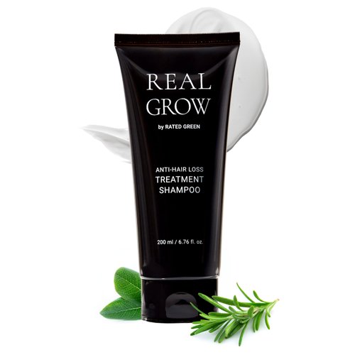 RATED GREEN REAL GROW Anti Hair Loss Treatment Shampoo | Strengthening Shampoo for Thinning Hair | Organic Shampoo for Hair Strengthening | Rosemary Shampoo for Thinning Hair for Women 6.76 fl oz