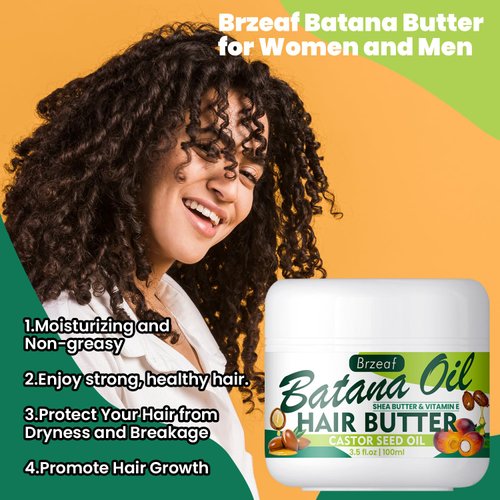 Brzeaf Natural Batana Oil for Hair Growth, Gentle and Non-Greasy, Raw Batana Oil,Prevent Hair Loss & Promote Hair Growth, Batana Oil for All Hair Types, Batana Hair Oil for Women & Men