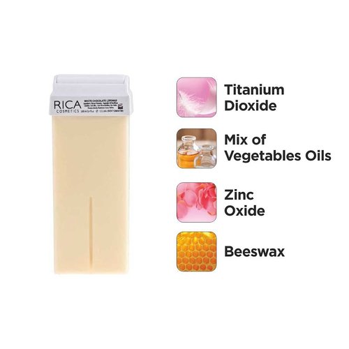 Rica Wax White Chocolate Roll-On Wax Kit (Set of 4 Refill Wax) 100 ML - Made in Italy