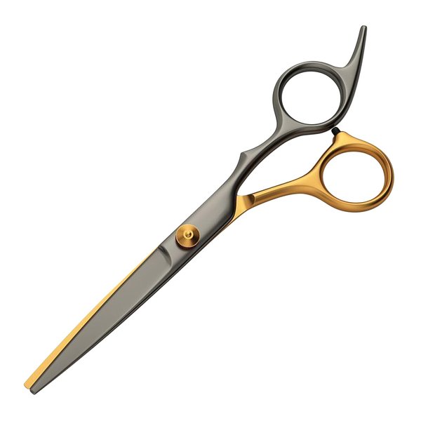 6 Inch Professional Straight Hair Cutting Scissors Stainless Steel Sharp Shears for Salon and Home Use, Comfortable Grip for Men and Women - Black Golden