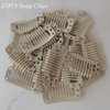 Esffaci 9 Teeth Snap Comb Clip ins for Hair Extensions Metal Wig Clips with Soft Rubber Blonde Hair Weave Thread Needle Kit with Threader Thimble, Beige