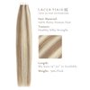 Lacer Hair Tape in Extensions Real Human Hair Double Side 20 Inch Color P#6/60A Piano Medium Brown Mixed with Platinum Blonde Seamless Remy Tape in Hair Extensions 50g Per Package 20 Pieces
