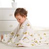 upsimples Baby Swaddle Blanket Unisex Swaddle Wrap Soft Silky Muslin Swaddle Blankets Neutral Receiving Blanket for Boys and Girls, 47 x 47 inches, Set of 4 - Fox/Elephant/Giraffe/Dinosaur