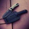 MTech USA – Fixed Blade Knife – Neck Knife – Stonewashed Finish Blade w/ Tan G10 Handle, Full Tang, Kydex Sheath with Ball Chain - Hunting, Camping, Survival, Tactical, EDC – MT-20-30