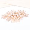 Oriamour Handmade Wedding Hair Comb Clip Rhinestone Bridal Hair Comb Piece, Hair Accessories for Brides Women (Gold)