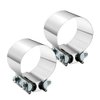 4.0 Inch Exhaust Clamp 4" Butt Joint Band Clamp Sleeve Coupler Stainless Steel 3 Inch for Exhaust Pipes, Mufflers and Catalytic Converters (2 PCS)