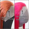 zigzag hair Hot Pink Wig Long Straight Rose Red Pink Synthetic Lace Front Wigs Pre Plucked with Natural Hairline for Fashion Women Heat Resistant Hair Glueless Synthetic Lace Wig (Hot Pink)